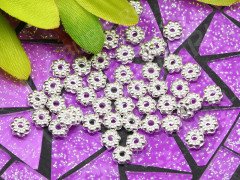 (СКИДКИ!!!) Рондели 040 Дейзи 4*4*1мм серебристые (литьё) (100шт.)