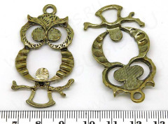 Подвеска Сова 27 с платформами 48,5*26,5*4,5мм античная бронза (литьё)