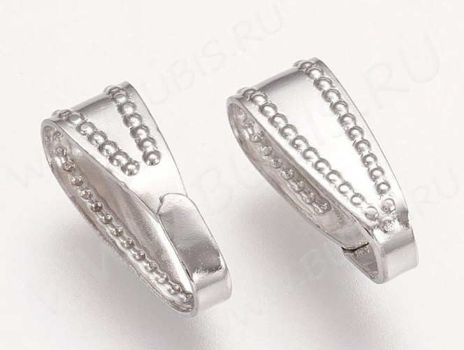 Держатель кулона 019 Скоба овальная 11*4,3*4,2мм цвет платины (Brass) (20шт.)