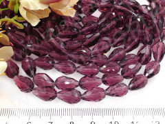 Бусина Капля гранёная 12*8*8мм лиловая прозрачная (имитация Сваровски)