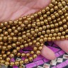 Купить (ОПТ) Бусина округлая 6мм Гематит т.золотистый (камни) (НИТЬ) с доставкой по России