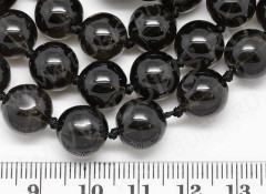 Бусина округлая 10,5мм Раухтопаз (дымчатый кварц) ТЁМНЫЙ (камни)
