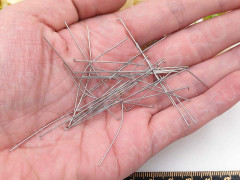 (СКИДКИ!!!) Штифт со шляпкой 50*0,6мм цвет платины (Хирургическая сталь) (50шт.)
