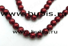 Бусина "жемчуг" 6мм бургундская (стекло) (10шт.)