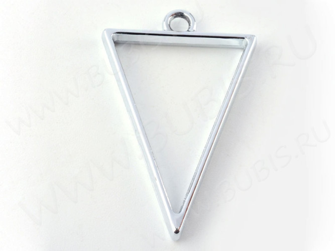 Подвеска Рамка 10 Треугольник 39*25*3,5мм цвет платины (литьё)