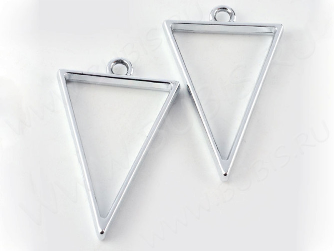 Подвеска Рамка 10 Треугольник 39*25*3,5мм цвет платины (литьё)