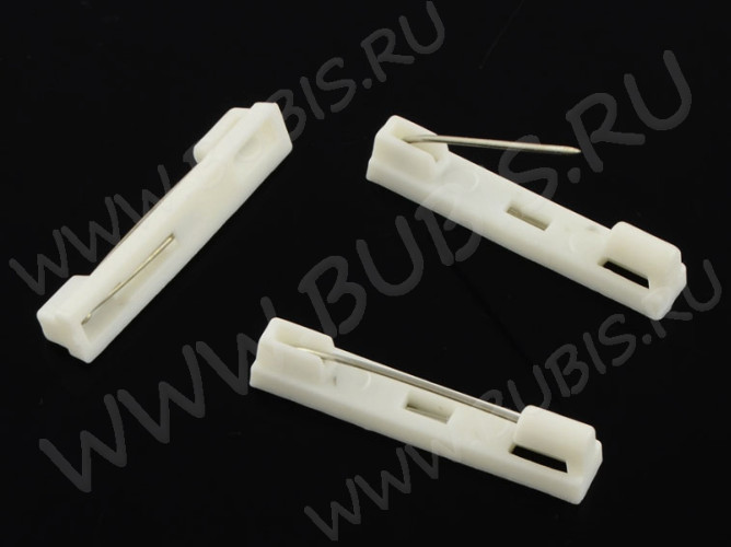 Основа (заготовка) для броши №109 Булавка пластиковая 22*4,7*5,1мм белая (Пластик)(10шт)