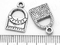 Подвеска Сумочка 05 17,5*11*2мм античное серебро (литьё)