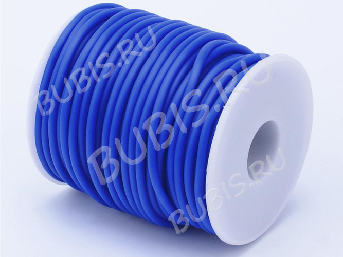 Полиуретановый шнур 14 2мм ПОЛЫЙ синий матовый (1м)