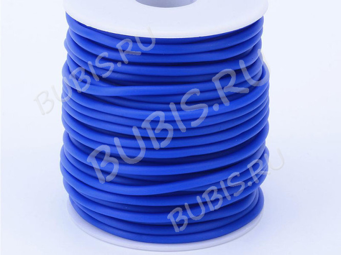 Полиуретановый шнур 14 2мм ПОЛЫЙ синий матовый (1м)