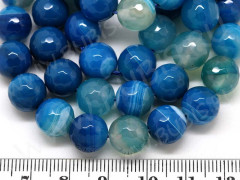 Бусина округлая ГРАНЁНАЯ 10мм Агат Мадагаскарский т.голубой (камни)