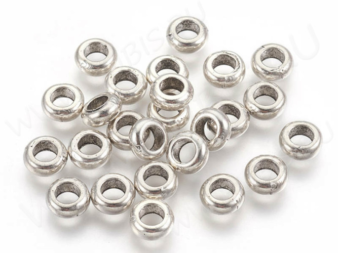 Рондели 094 Бусины колечки 7*7*2,8мм античное серебро (литьё) (10шт.)