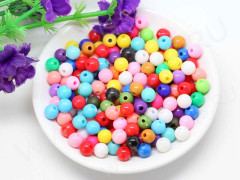 (СКИДКИ!!!) Бусина округлая 24 Шар 6мм МИКС глянцевых непрозрачных (акрил) (100шт.)