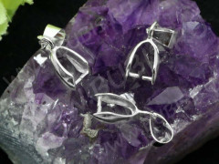 Держатель кулона 026 гладкий 20*7*4,5мм серебристый (Brass)