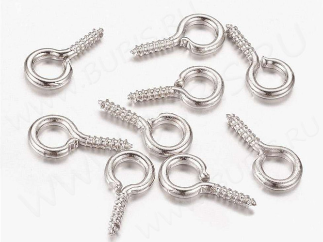 (СКИДКИ!!!) Штифт винтовой 13 толстый 13*6,5*1,6мм цвет платины (Iron) (100шт.)