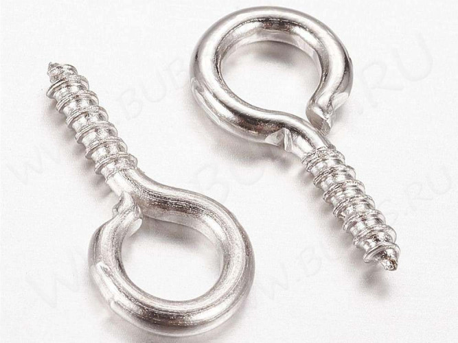 (СКИДКИ!!!) Штифт винтовой 13 толстый 13*6,5*1,6мм цвет платины (Iron) (100шт.)