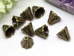 191 Шапочка Конус цветочек 12,5*12,5*11,5мм античная бронза (литьё)