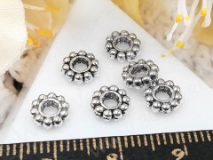 Рондели 096 Дейзи с большим отверстием 6*6*2мм античное серебро (литьё) (10шт.)