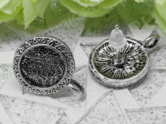 Пуссеты (&quot;гвоздики&quot;) №077 с сеттингом 10мм и петлёй 18*14,5*13,5мм античное серебро (литьё) (1 пара)