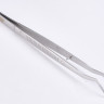 Купить Пинцет 11 с изогнутыми носиками 160мм на блистере цвет платины (Хирургическая сталь)(инструменты для бижутерии) с доставкой по России