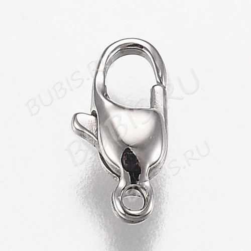 Замочек карабин №111 маленький 8,5*4*2,5мм цвет платины (Хирургическая сталь)