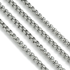 Цепочка S93 Ювелирная сталь Ролло (Rolo) квадрат &quot;Коробок&quot;  3,5*3,5*2мм цвет платины (Хирургическая сталь) (50см)