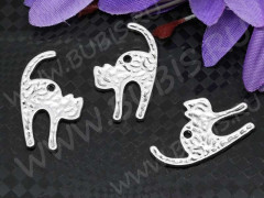 Подвеска Кошка 10 двусторонняя 27*16*1,4мм античное серебро (литьё)