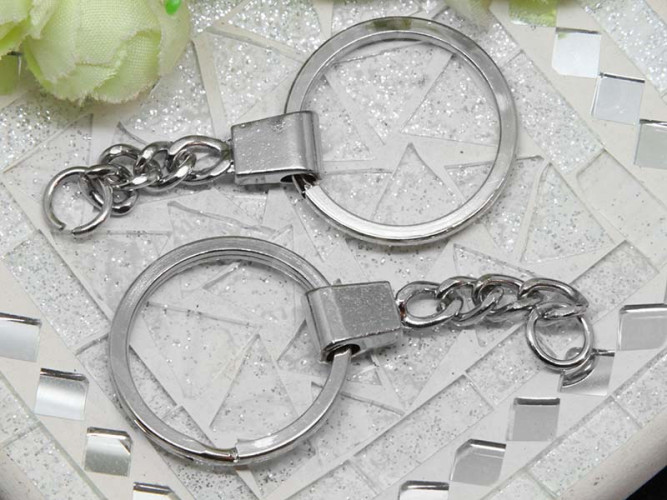 Карабин для брелка 17 Кольцо 30*30*3мм и цепочка с держателем 42*6*3мм цвет платины (Iron)