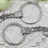 Купить Карабин для брелка 17 Кольцо 30*30*3мм и цепочка с держателем 42*6*3мм цвет платины (Iron) с доставкой по России