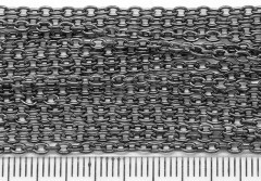 Цепочка I029 с простым плетением звено 3*2мм чёрный никель (Iron) (50см)