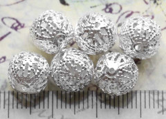 Бусина ажурная 01 &quot;Шарик&quot; 10мм серебристый (Iron)