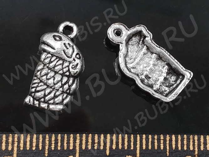 Подвеска Змея 04 16*8,5*3,5мм античное серебро (литьё)