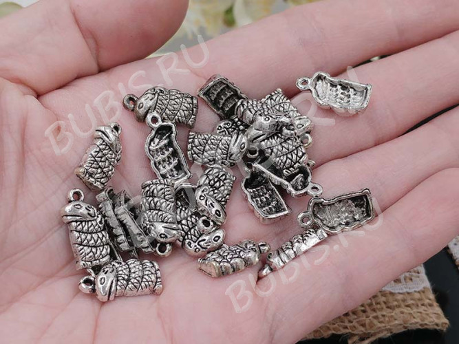 Подвеска Змея 04 16*8,5*3,5мм античное серебро (литьё)