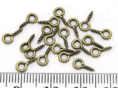 Штифт винтовой 02 толстый 8*4*1,3мм античная бронза (Iron) (100шт)