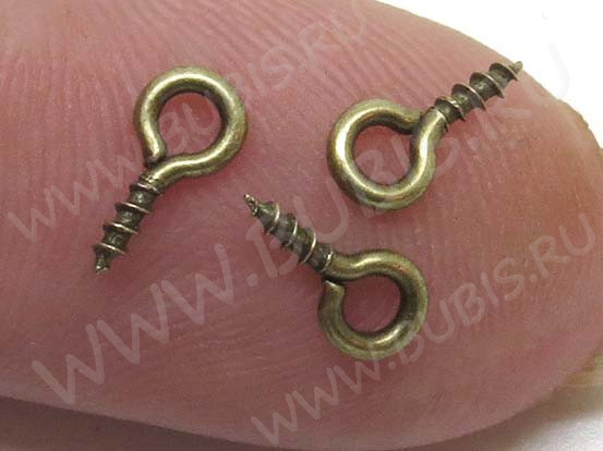 Штифт винтовой 02 толстый 8*4*1,3мм античная бронза (Iron) (100шт)