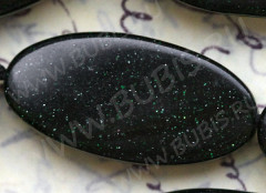 Бусина каменная Овал 08 закрученный 30*14,5*6мм Авантюрин т.зелёный имит. (камни)