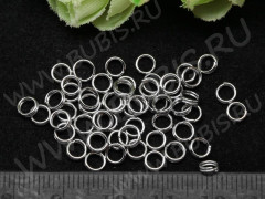 (СКИДКИ!!!) Колечки двойной крутки 4мм цвет никель, но БЕЗ никеля (Iron) (100шт.)
