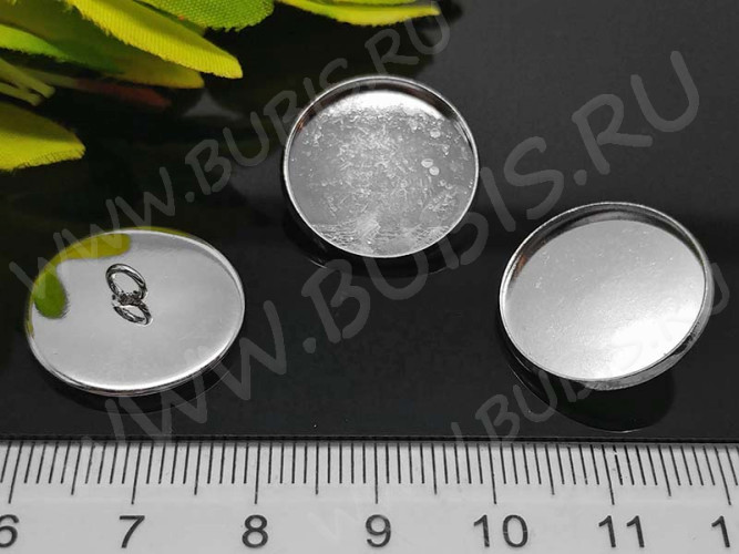 Концевик 068 крышка подвеска с сеттингом 18мм 19,5*19,5*5,5мм цвет платины (Brass)