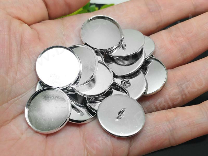 Концевик 068 крышка подвеска с сеттингом 18мм 19,5*19,5*5,5мм цвет платины (Brass)