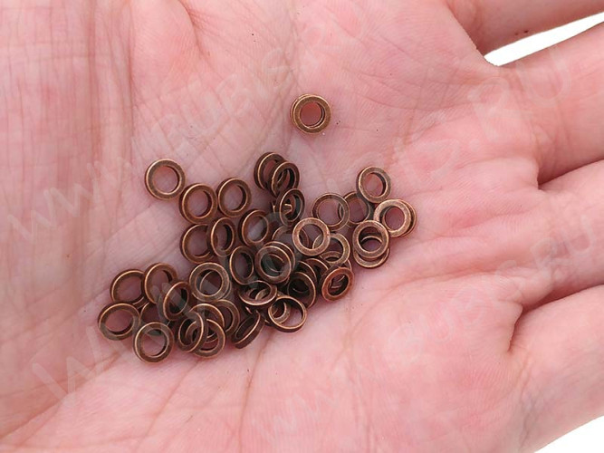 Кольцо декоративное 18 Ронделька плоская 5*5*1мм античная медь (Brass) (10шт.)