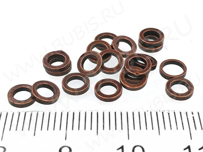 Кольцо декоративное 18 Ронделька плоская 5*5*1мм античная медь (Brass) (10шт.)