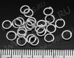(КРУПНЫЙ ОПТ) Колечки обычные 5*0,7мм серебристые (Iron) (500гр)