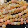 Купить (ОПТ) Бусина округлая 10мм матовый Агат кракле жёлто-оранжевый полупрозрачный (камни) (НИТЬ) с доставкой по России