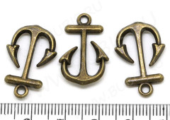 Подвеска Якорь 15 3D 23*15,5*3мм античная бронза (литьё)