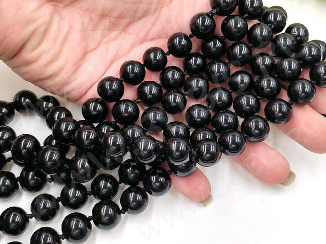 Бусина "жемчуг" 12мм чёрная (стекло)