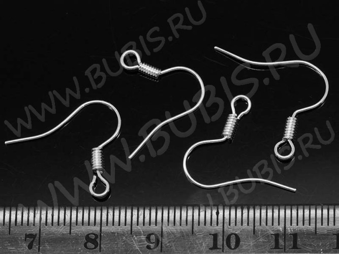 Швензы-крючки №038 16*15,5мм серебристые, без никеля (Brass) (5 ПАР)