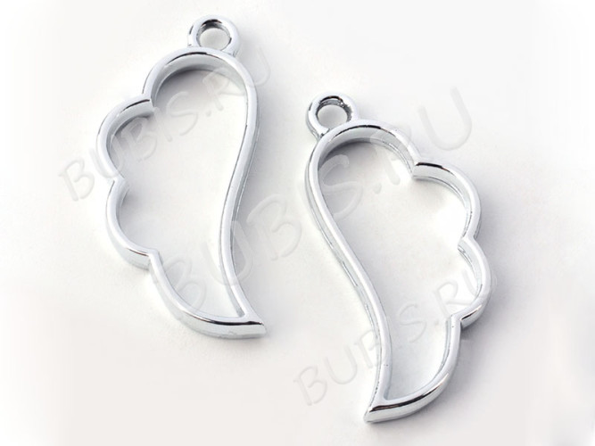 Подвеска Рамка 11 Крыло 36*17*3,5мм цвет платины (литьё)