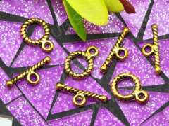 035 Тоггл маленький округлый витой 12*9мм и 16*6мм античное золото (литьё)