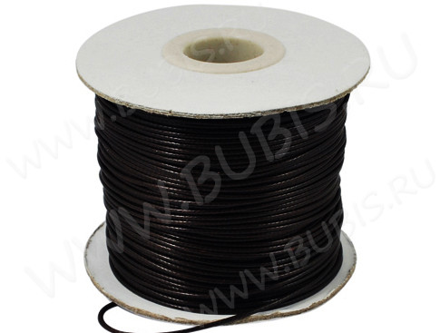 (ОПТ) Вощёный полиэстеровый шнур 03 "корейский" 0,5мм чёрный (катушка 165м)