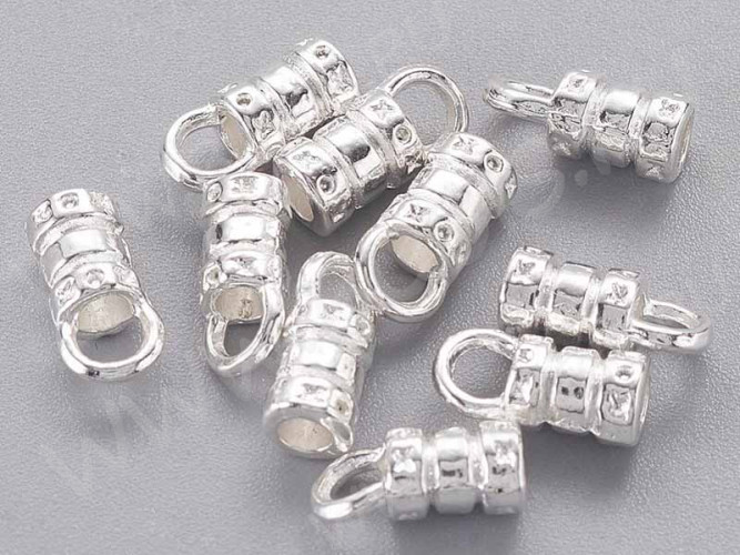 Концевик 108 сквозной с петлёй 10*4,8*4,2мм серебристый (литьё) (10шт)